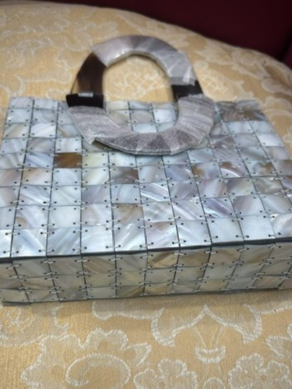 MOTHER OF PEARL Natural Horn Tortoise Shell Handle PURSE - Picture 6 of 7